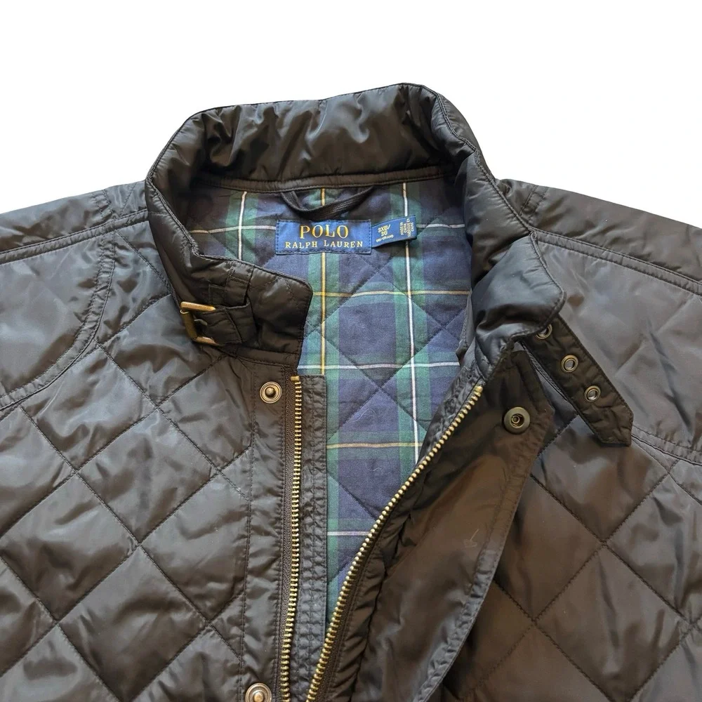 Polo Ralph‎ Lauren Mens Black Quilted Vest Plaid Lined Big & Tall 3XB